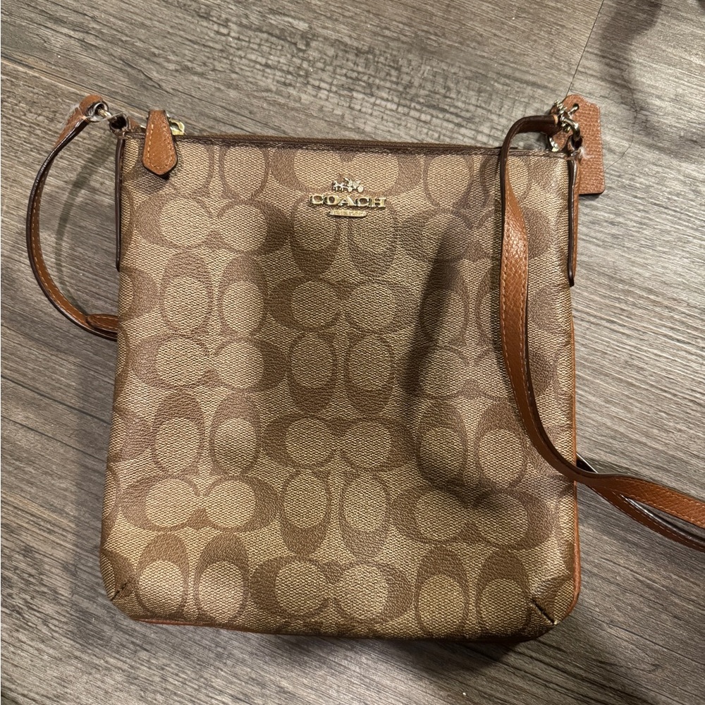 Coach Signature Tan Crossbody Bag